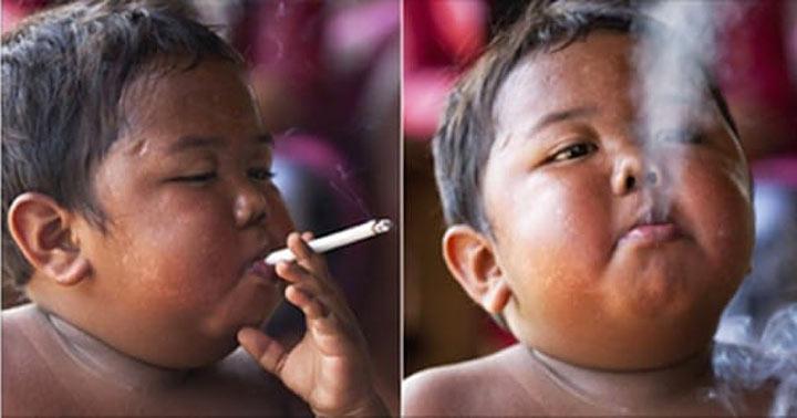 Cum arată copilul care la doi ani fuma 40 de țigări pe zi?