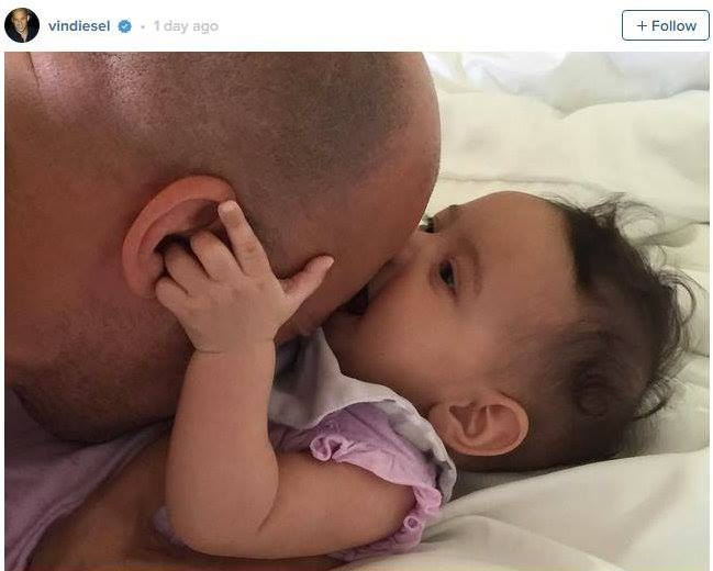 Poza de mii de like-uri! Vin Diesel s-a pozat alaturi de fetita sa