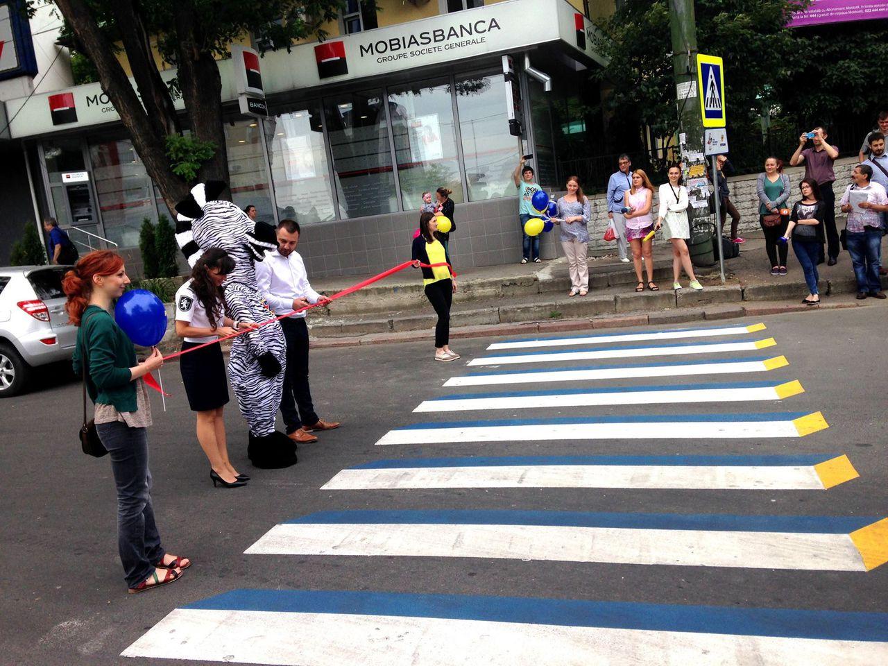 Первый пешеходный переход с 3D эффектом появился в Кишиневе