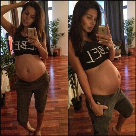 Soția lui Djigan se bronzează în ultimele luni de sarcină