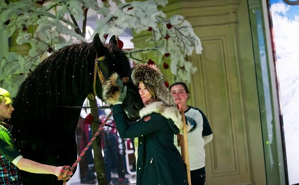 Ksenia Sobchak a socat publicul. Artista s-a sarutat cu un cal la un eveniment monden