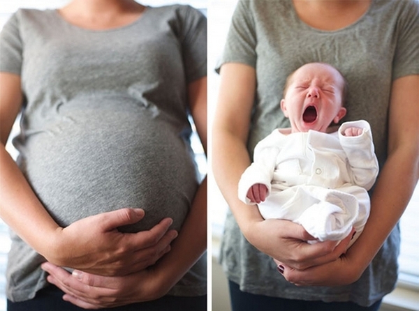 У этих родителей всё в порядке с фантазией. 10 трогательных фото до и после беременности
